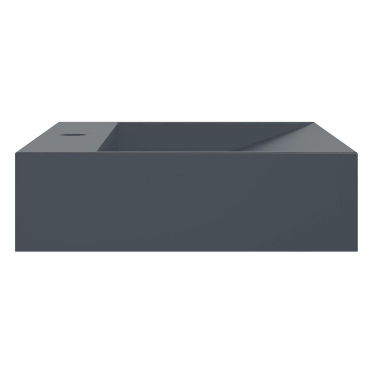 VIDAXL Vasque 60x38x11 cm fonte minerale/marbre anthracite