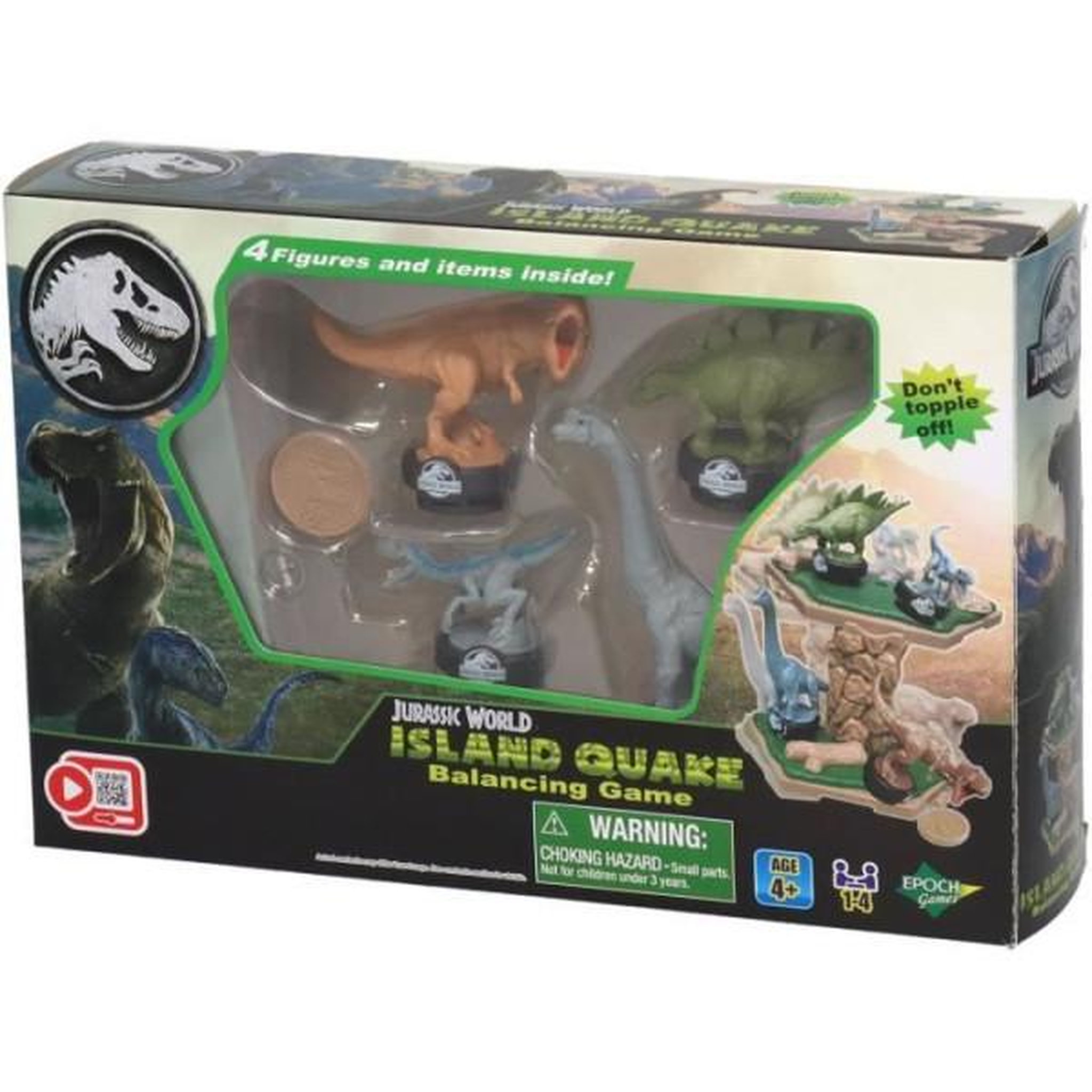 EPOCH Jeu d'équilibre - epoch games - jurassic world island quake - dinosaures sur plateforme, dernier en place gagne !