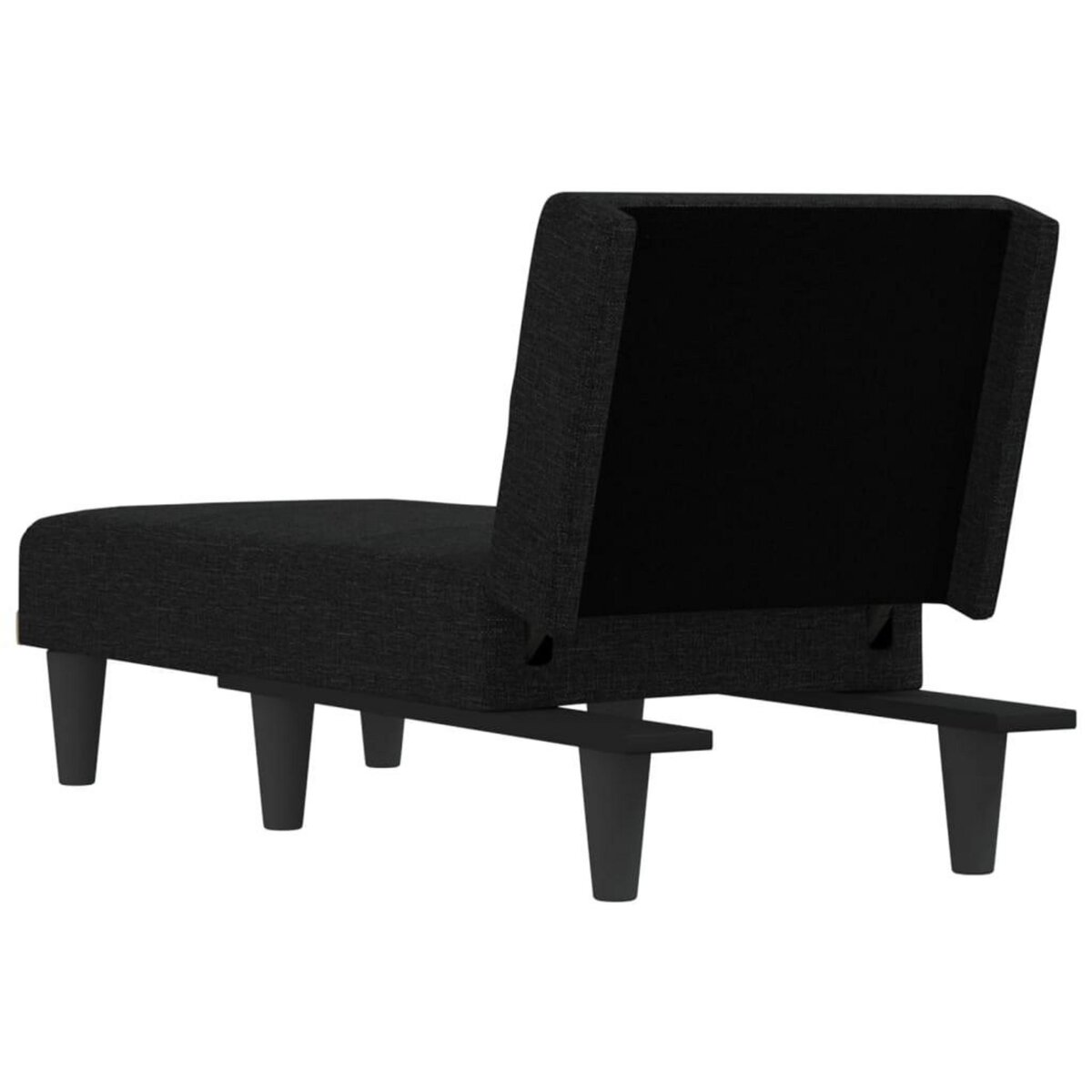 VIDAXL Chaise longue noir tissu