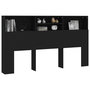 Voir la diapositive 5 : VIDAXL Armoire de tete de lit Noir 180x19x103,5 cm