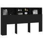Voir la diapositive 5 : VIDAXL Armoire de tete de lit Noir 180x19x103,5 cm
