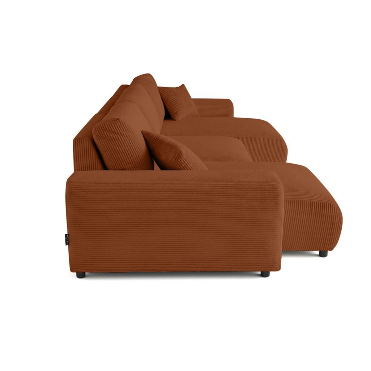 LISA DESIGN Garance - canapé panoramique en u - 7 places - en velours côtelé