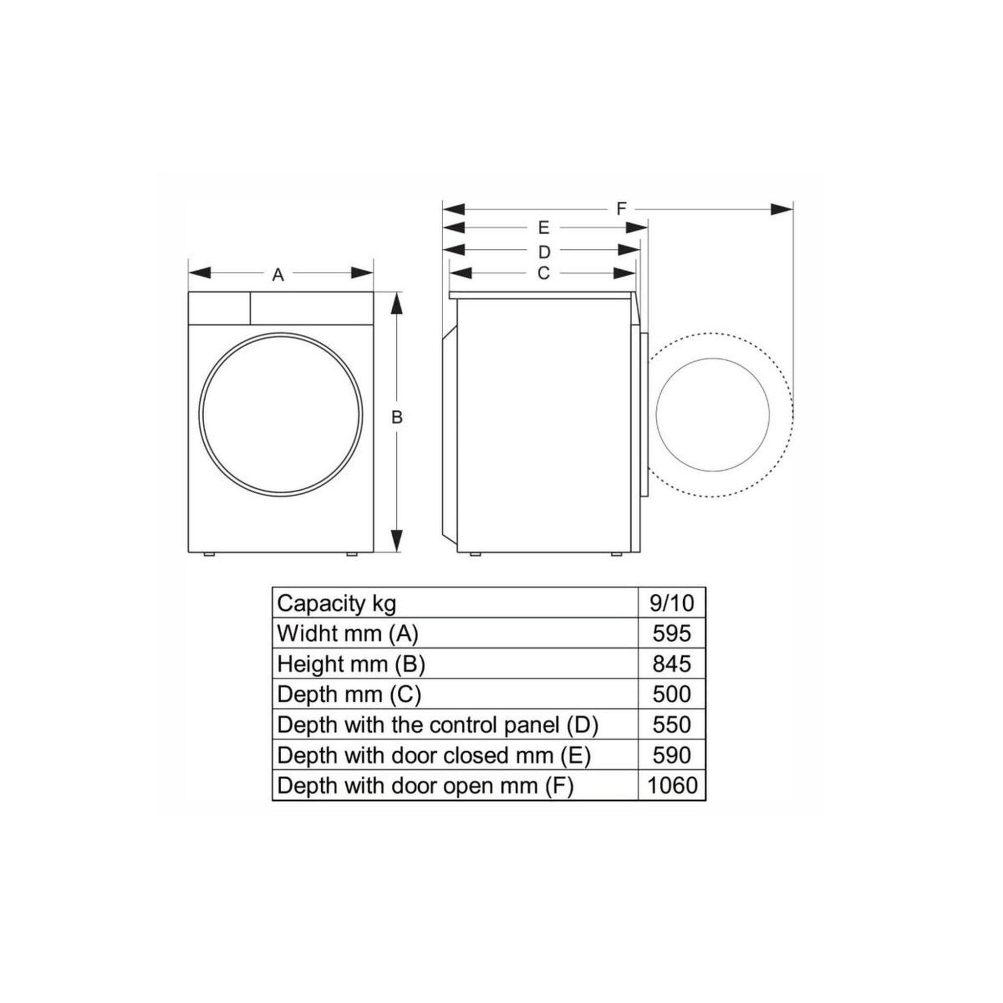Voir la diapositive 6 : Hisense Lave-linge frontal 9kg 1400 tours/min blanc - wf3s9043bw3