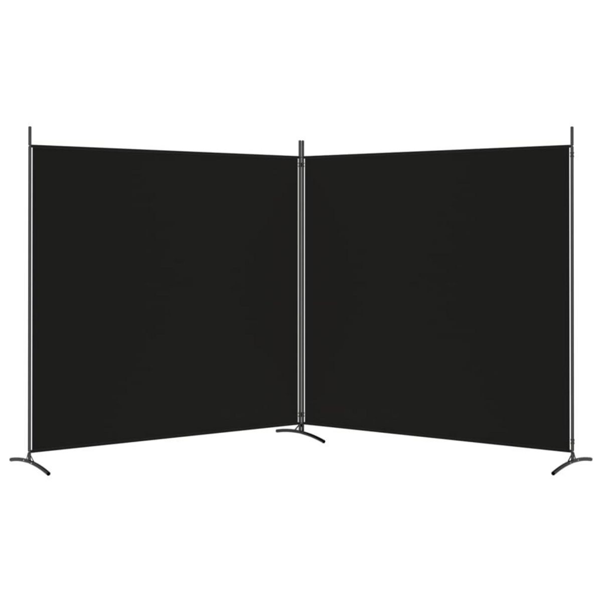 VIDAXL Cloison de separation 2 panneaux Noir 348x180 cm Tissu