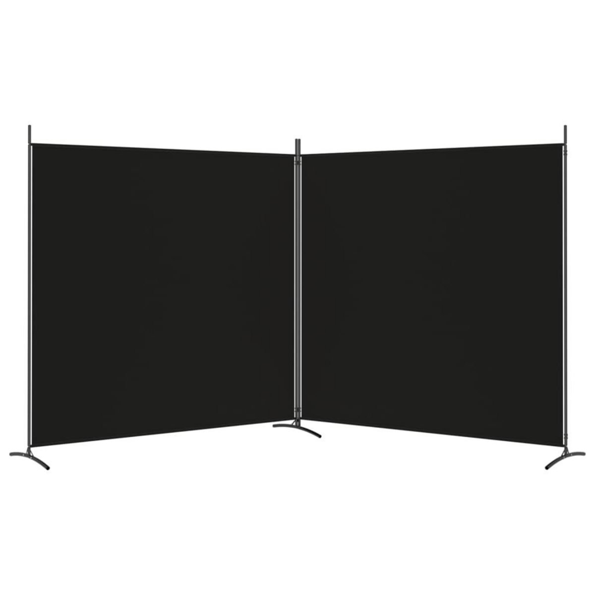 VIDAXL Cloison de separation 2 panneaux Noir 348x180 cm Tissu