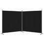 Voir la diapositive 4 : VIDAXL Cloison de separation 2 panneaux Noir 348x180 cm Tissu