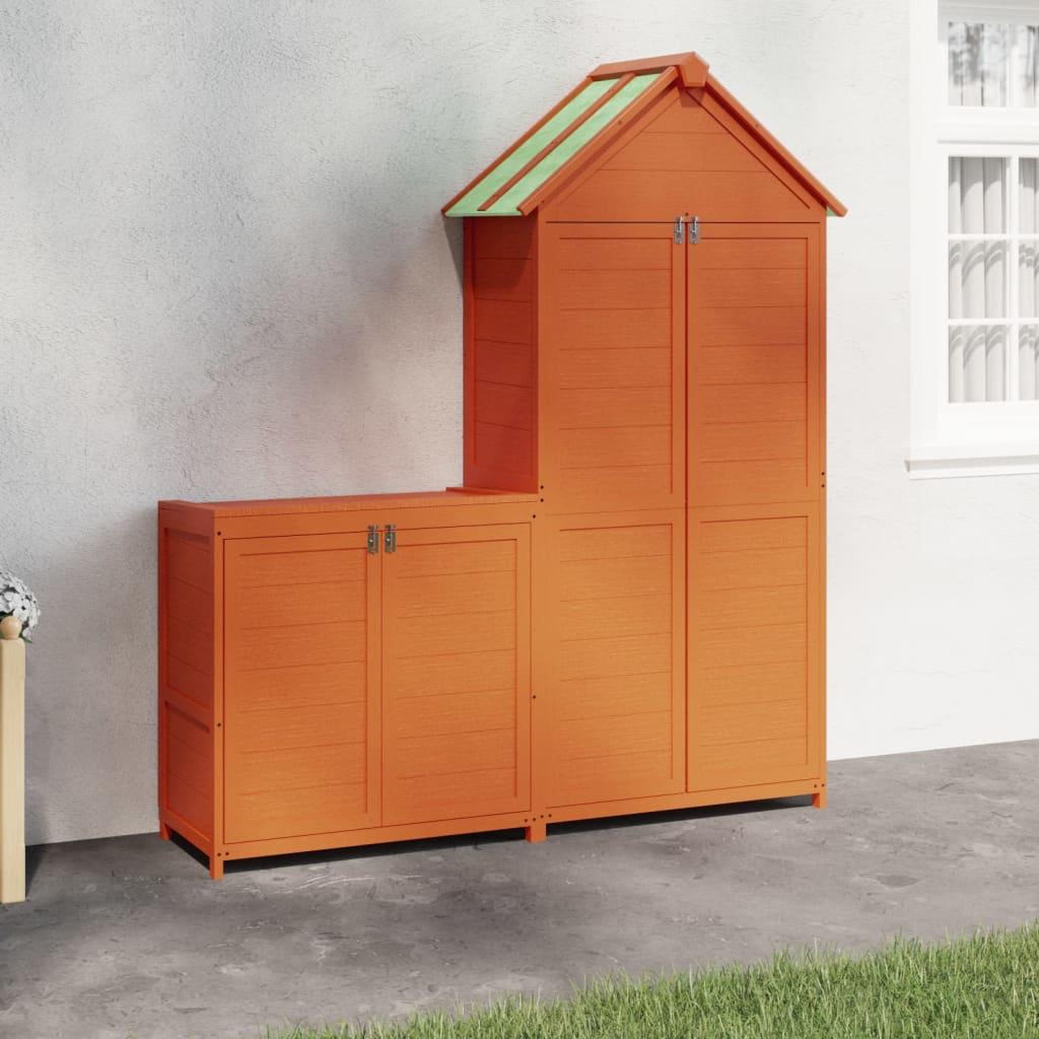 VIDAXL Ensemble de remise a outils de jardin 2 pcs marron pin massif