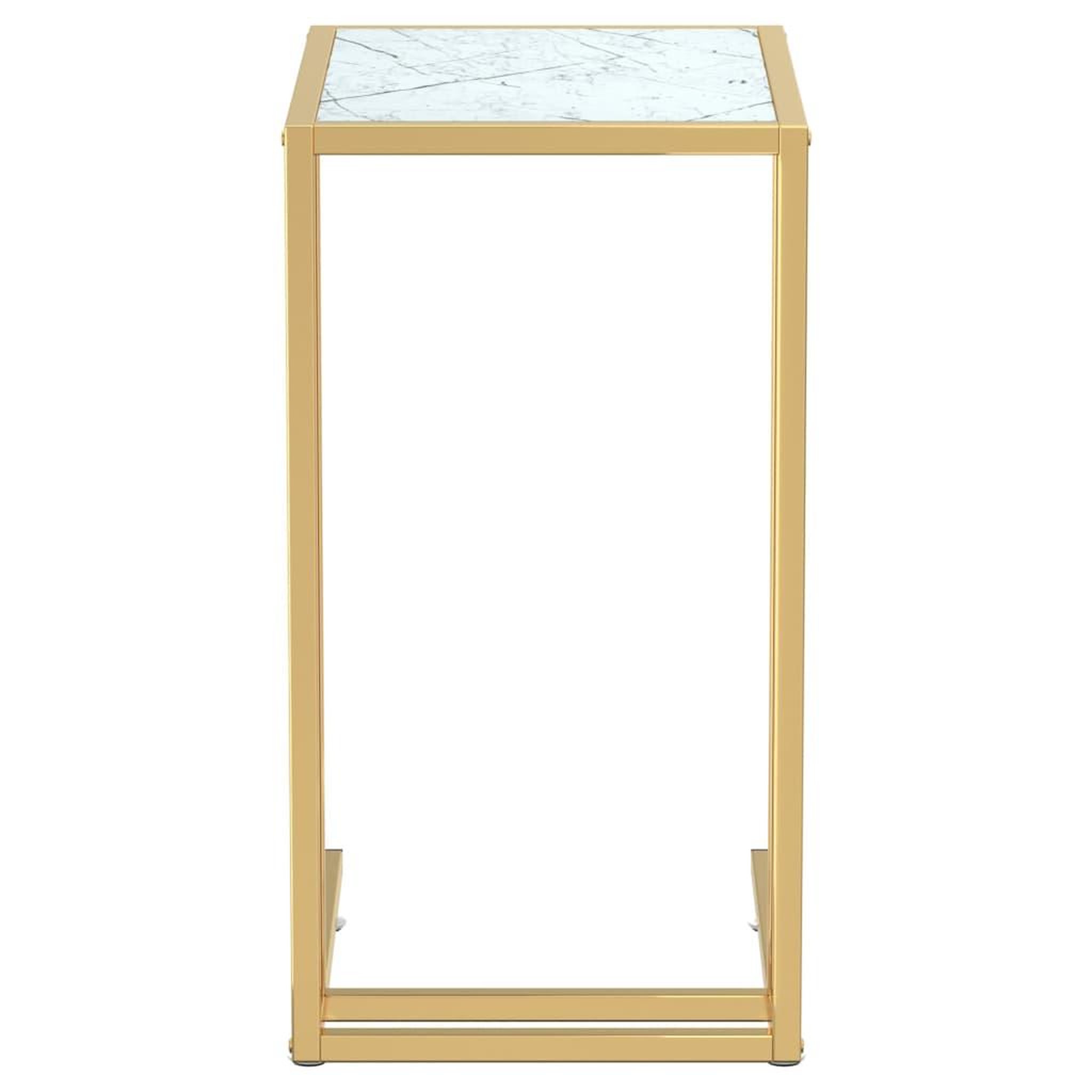 Voir la diapositive 3 : VIDAXL Table d'appoint ordinateur Marbre blanc 50x35x65cm Verre trempe