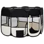 VIDAXL Parc pliable pour chien avec sac de transport Noir 125x125x61cm
