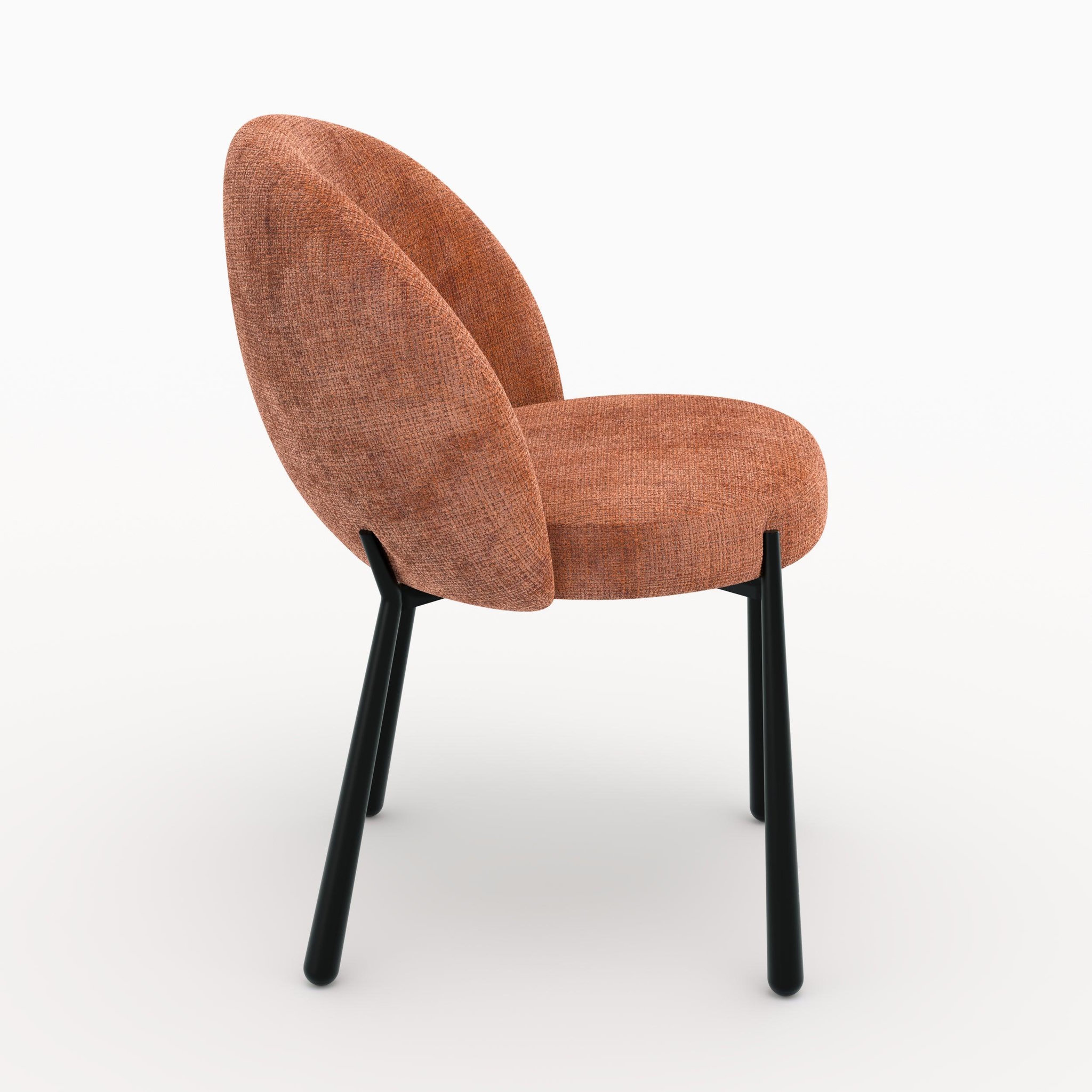 Voir la diapositive 6 : MAISON PAVANE Lot de 2 chaises en velours chenillé terracotta et métal noir-pulpy