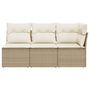 Voir la diapositive 4 : VIDAXL Canape de jardin avec coussins 3 places beige resine tressee