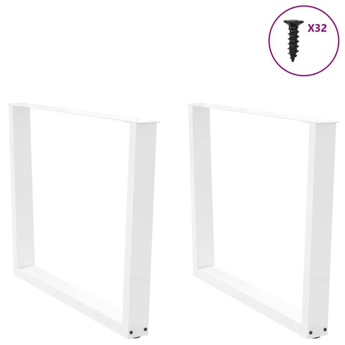 VIDAXL Pieds de table a manger forme de V 2 pcs blanc 100x(72-73,3) cm