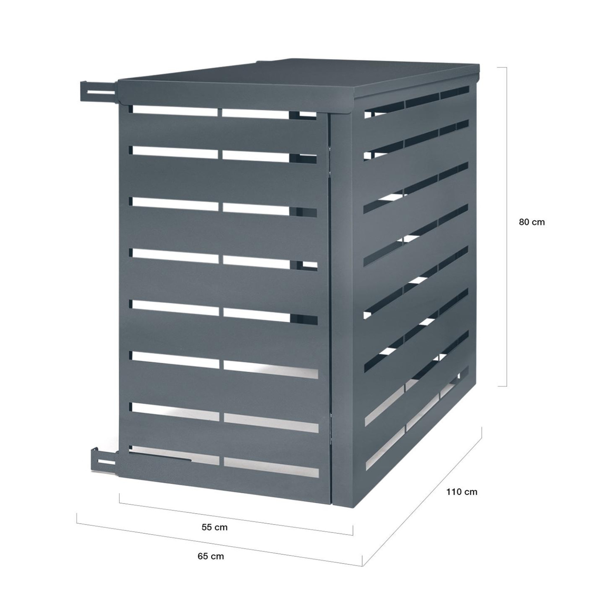 Voir la diapositive 5 : ID MARKET Cache climatiseur en métal gris anthracite protection unité extérieur 110 x 55 x 80 cm