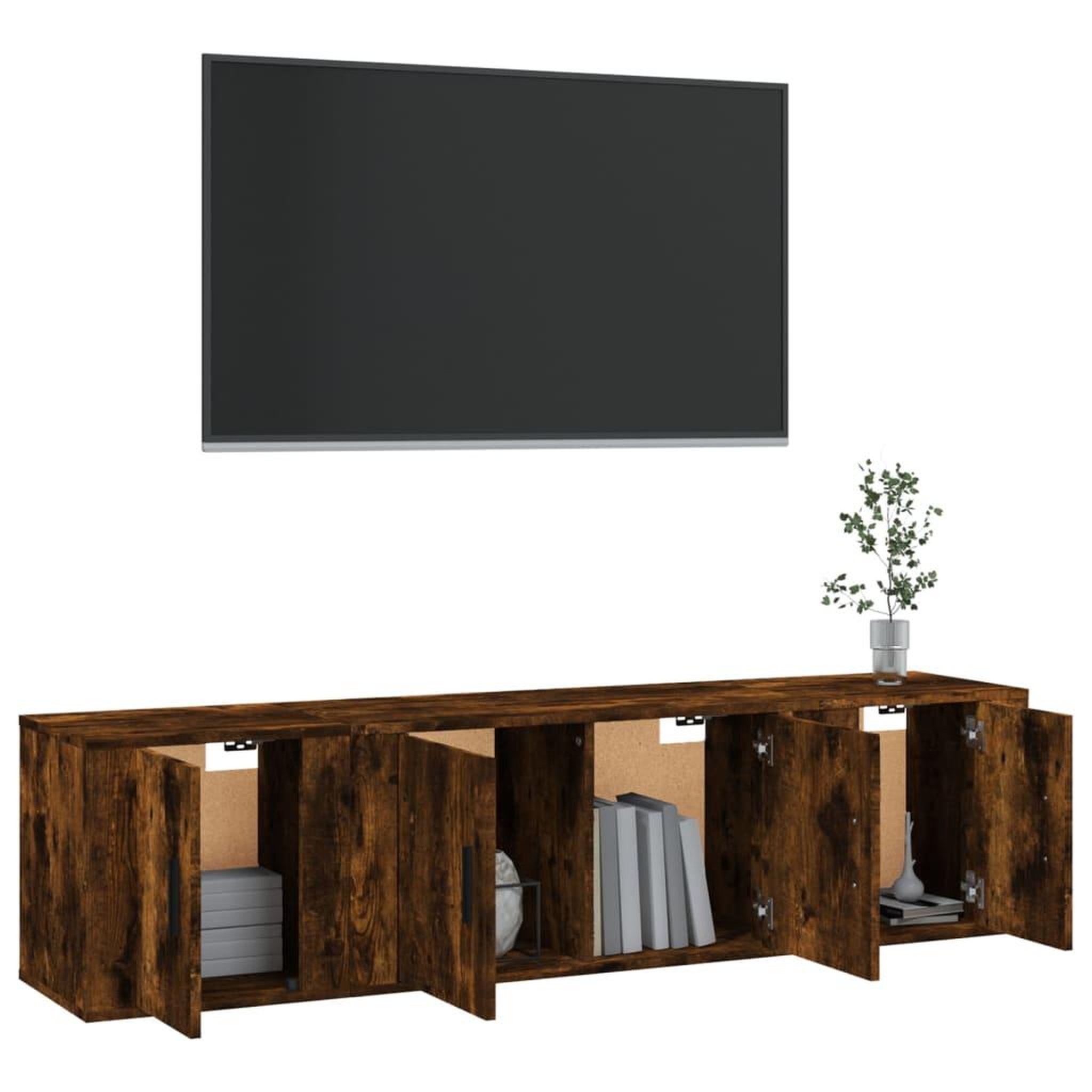 Voir la diapositive 3 : VIDAXL Ensemble de meubles TV 3 pcs Chene fume Bois d'ingenierie