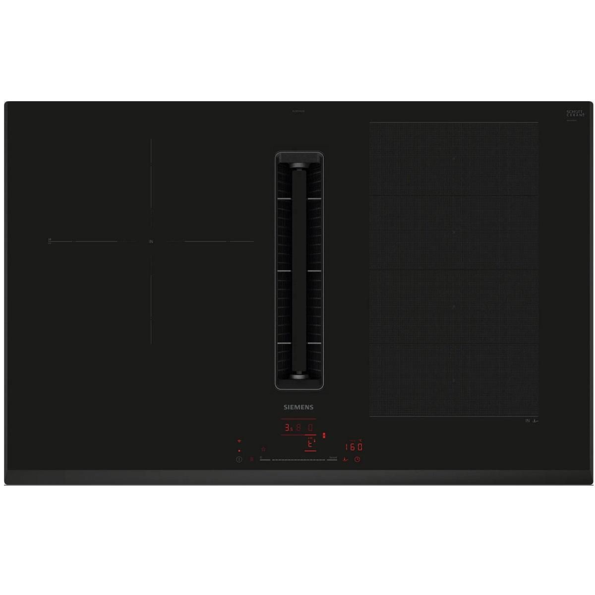 Siemens Table de cuisson aspirante induction 80cm 4 feux 7400w noir - EX851HJ26E