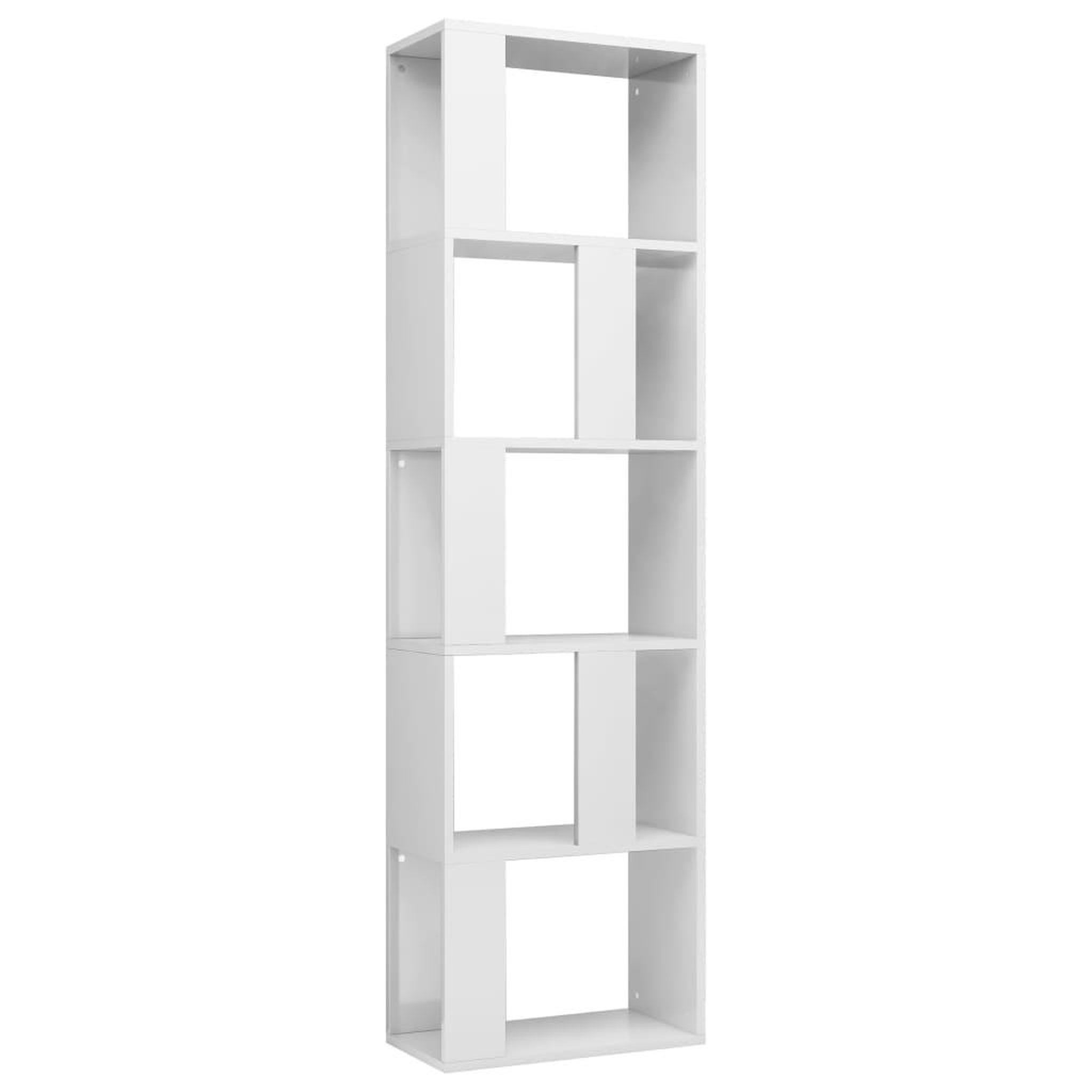 Voir la diapositive 2 : VIDAXL Bibliotheque/Separateur de piece Blanc brillant Bois ingenierie