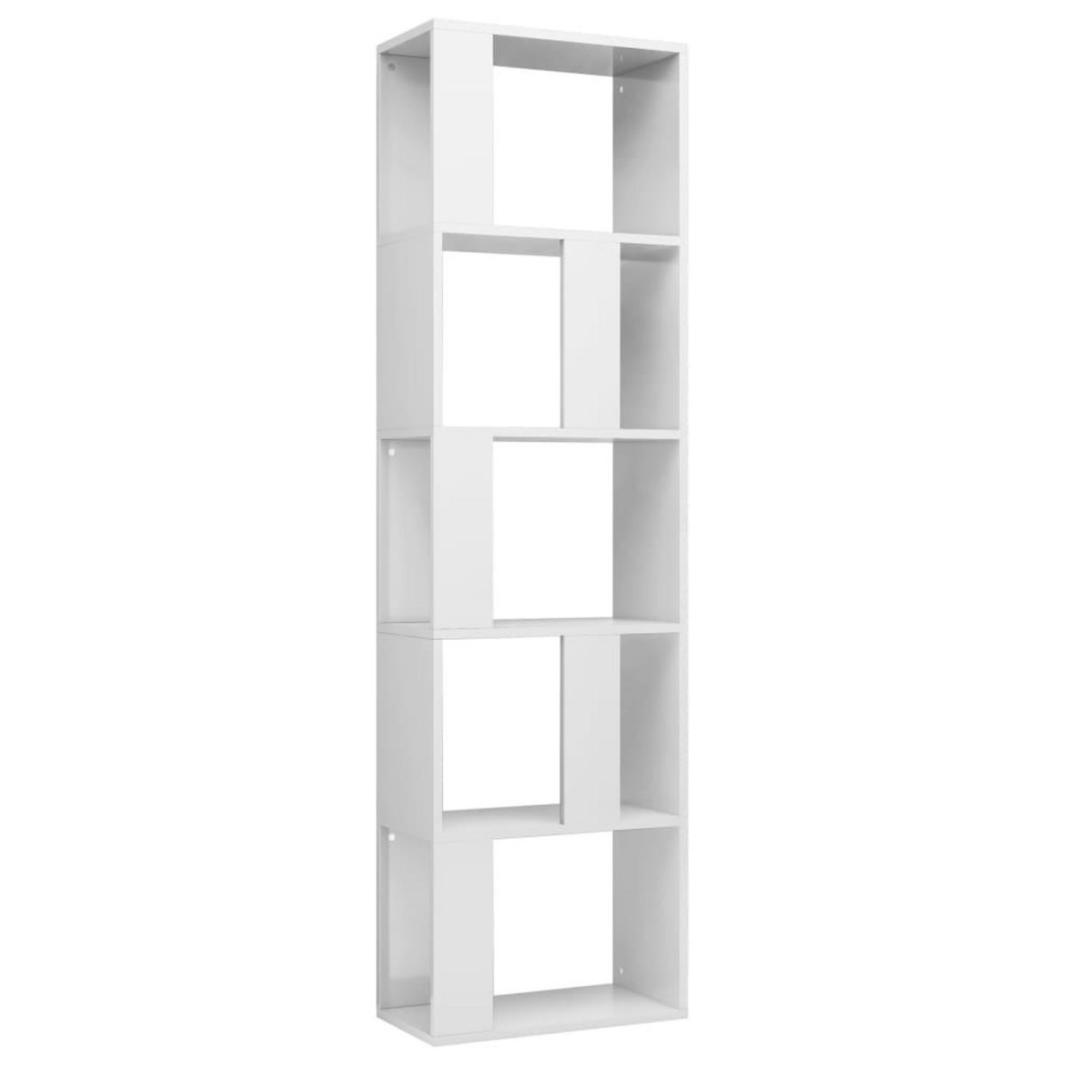 VIDAXL Bibliotheque/Separateur de piece Blanc brillant Bois ingenierie