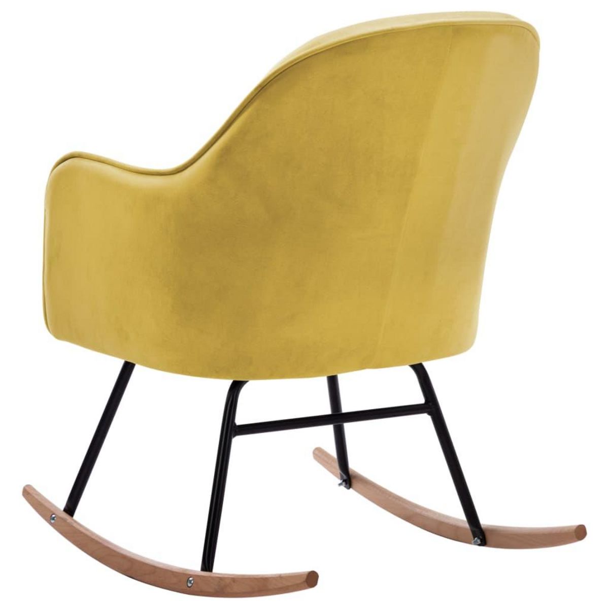 VIDAXL Chaise a bascule Jaune moutarde Velours