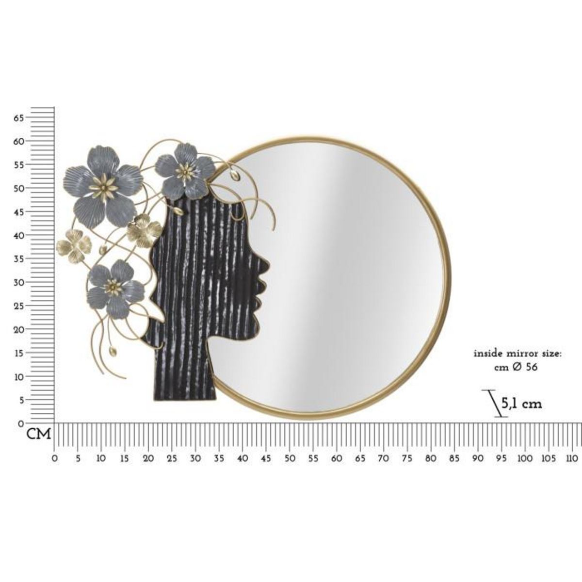 Paris Prix Miroir Mural Déco  Woman  81cm Multicolore