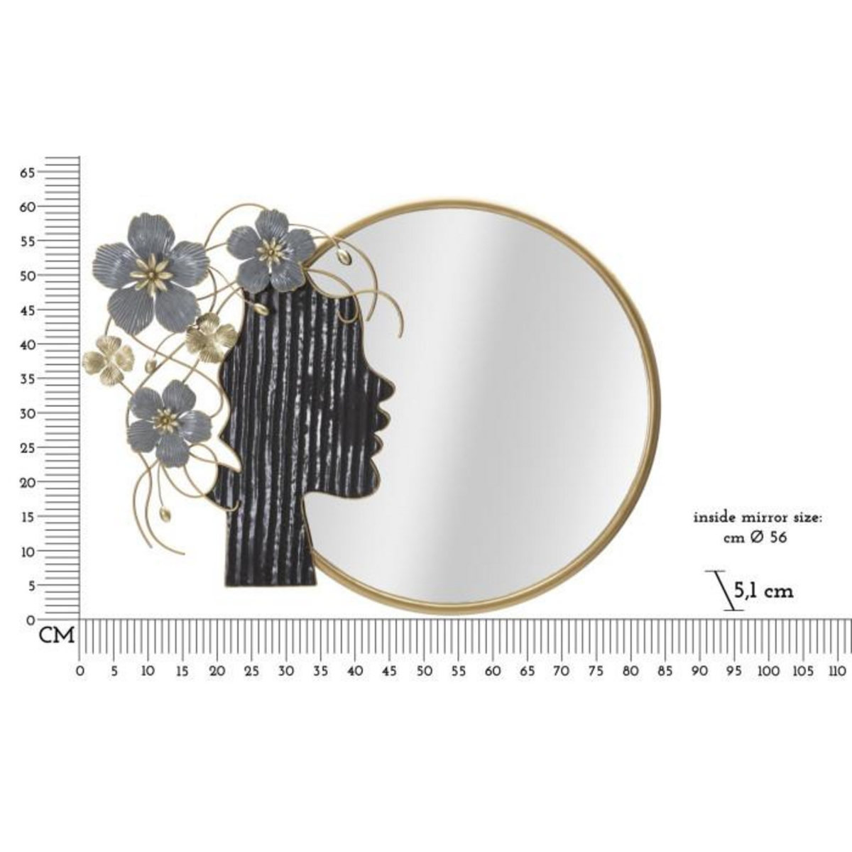 Paris Prix Miroir Mural Déco  Woman  81cm Multicolore