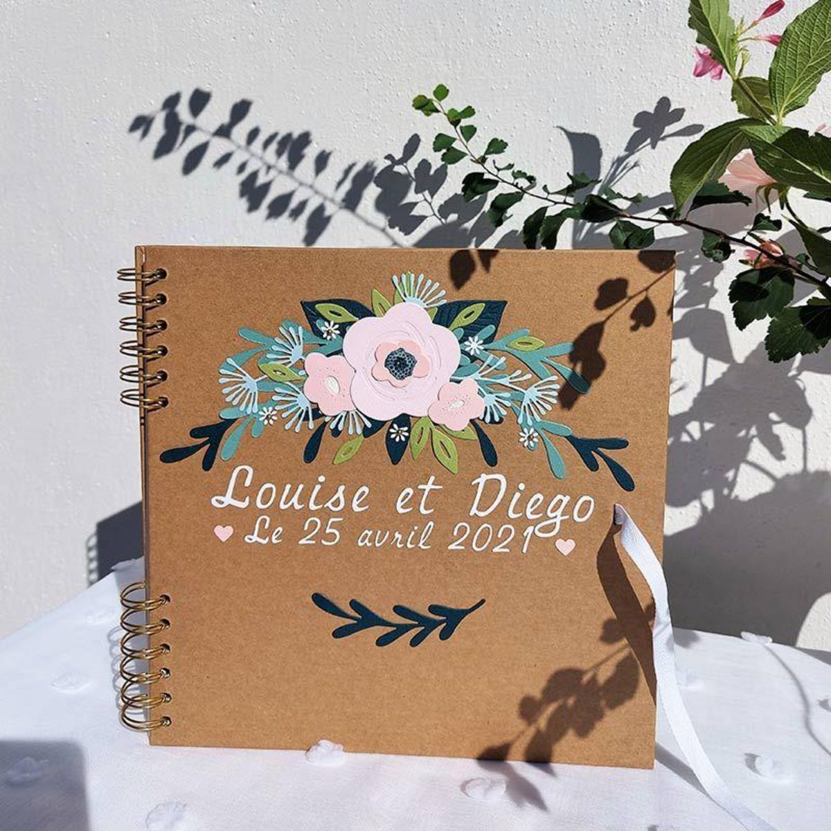 Artemio Album kraft à spirale 40 pages blanches 25 x 25 cm