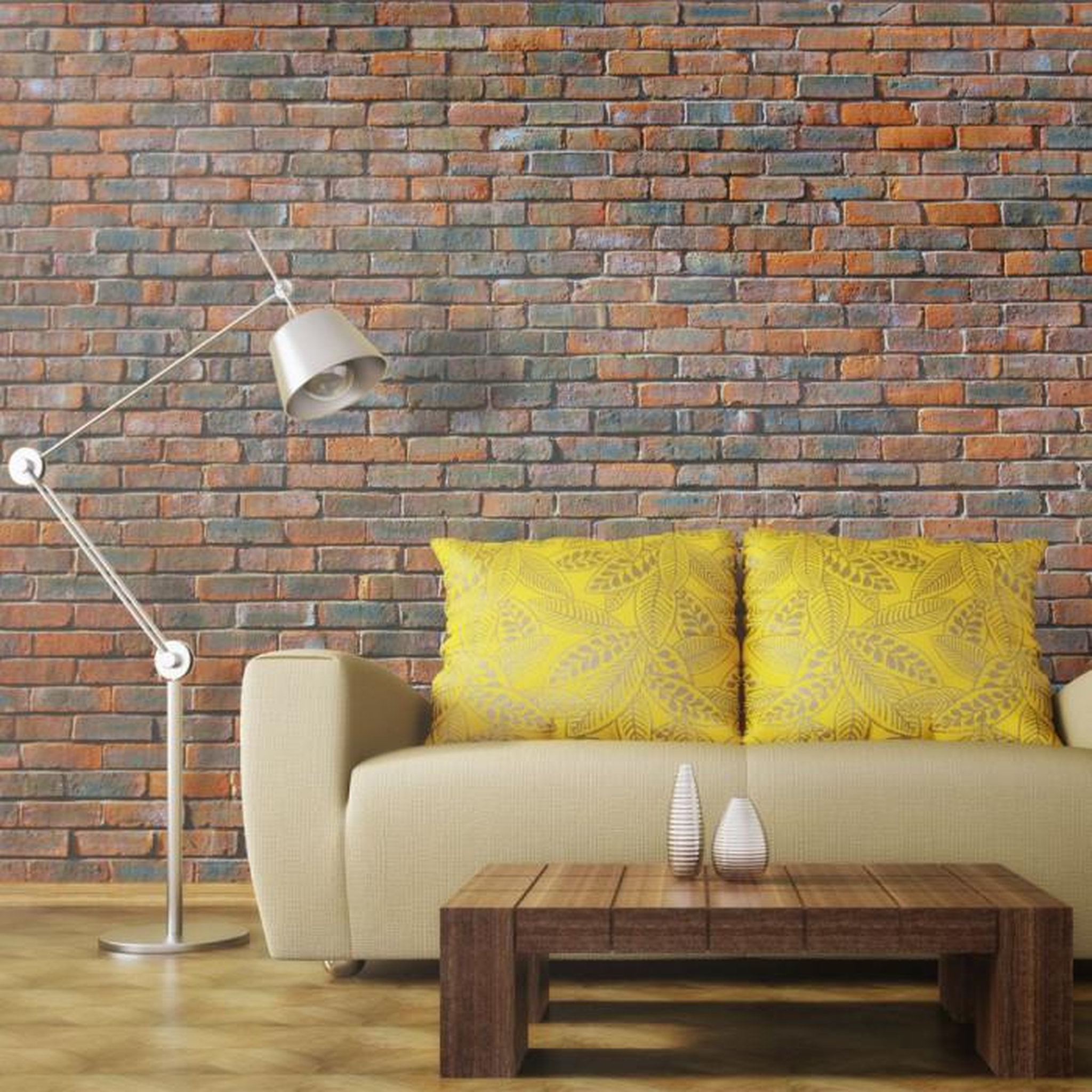 Paris Prix Papier Peint  Mur en Briques. Coloris disponibles : Multicolore
