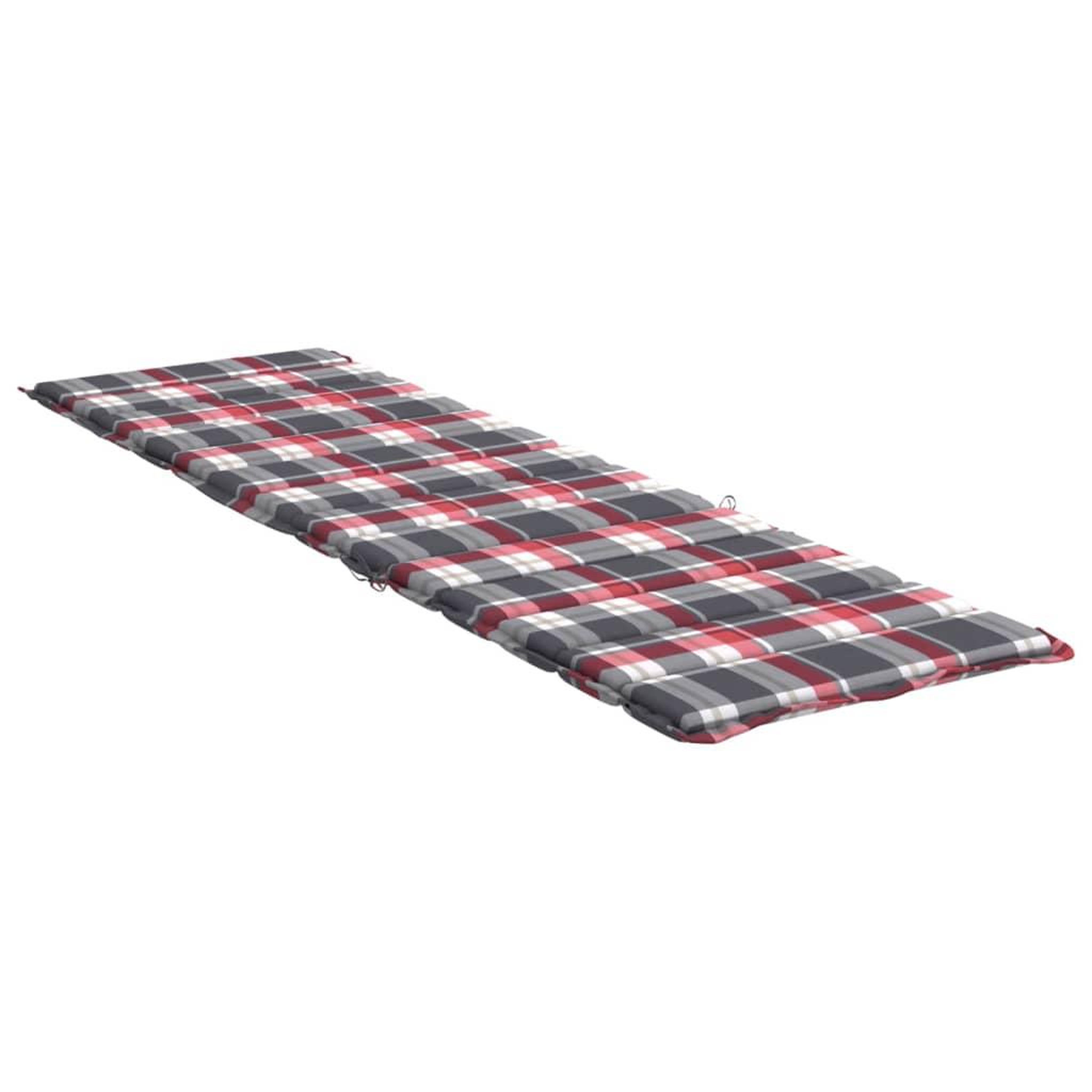 Voir la diapositive 4 : VIDAXL Coussin de chaise longue a carreaux rouge 200x60x3 cm