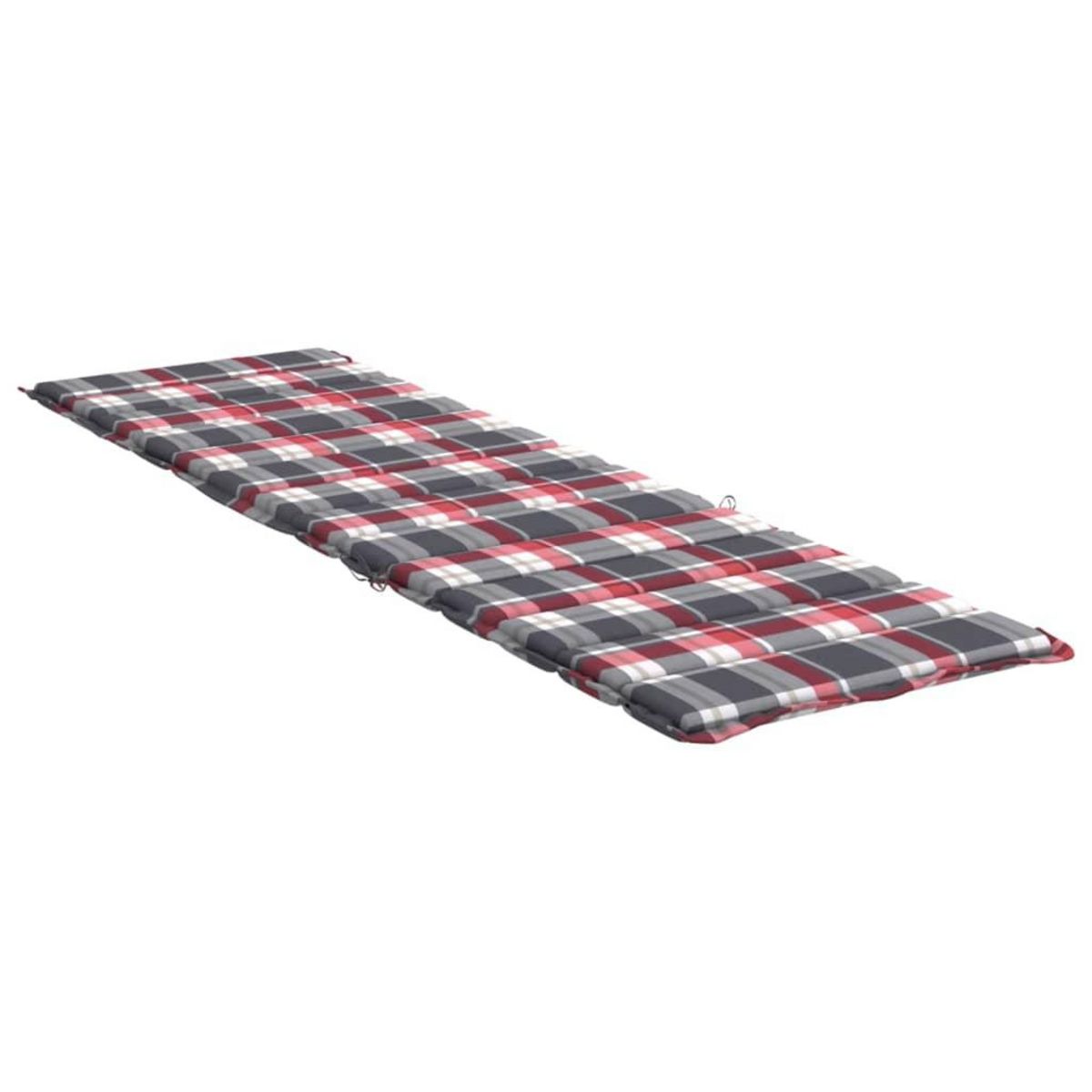 VIDAXL Coussin de chaise longue a carreaux rouge 200x60x3 cm