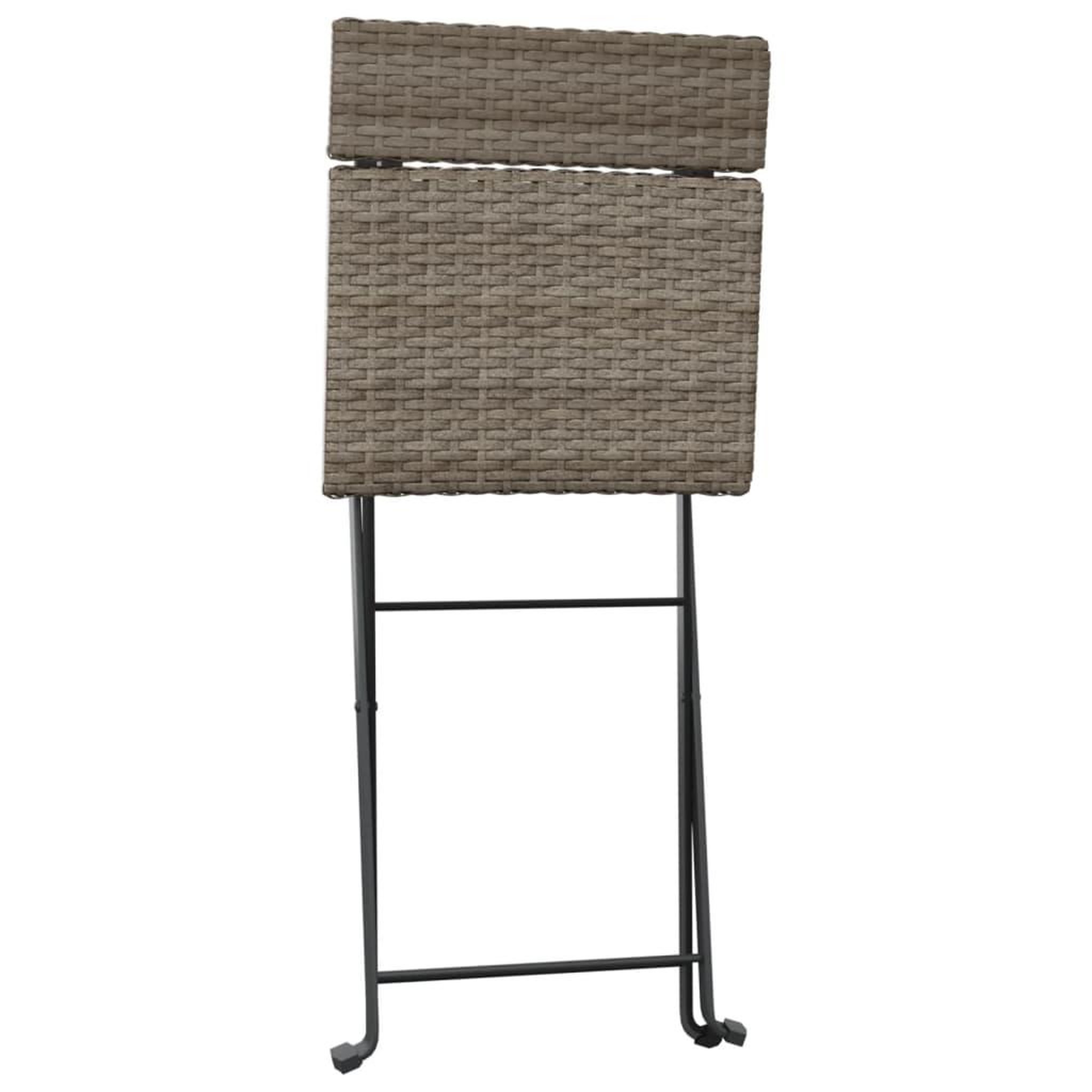 Voir la diapositive 5 : VIDAXL Chaises de bistrot pliantes lot de 4 Gris Resine tressee acier