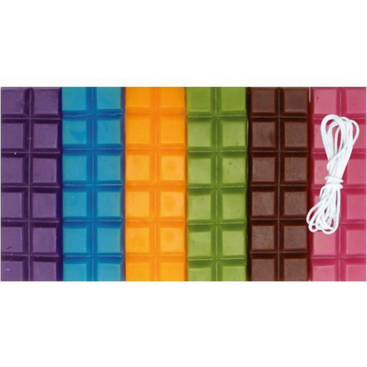 Graine créative Cire à bougie 6 couleurs vives 240 g + mèche