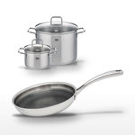 ELO Lot Poêle 28 cm Elo Relief Evolution & 2 Faitouts 20/26 cm