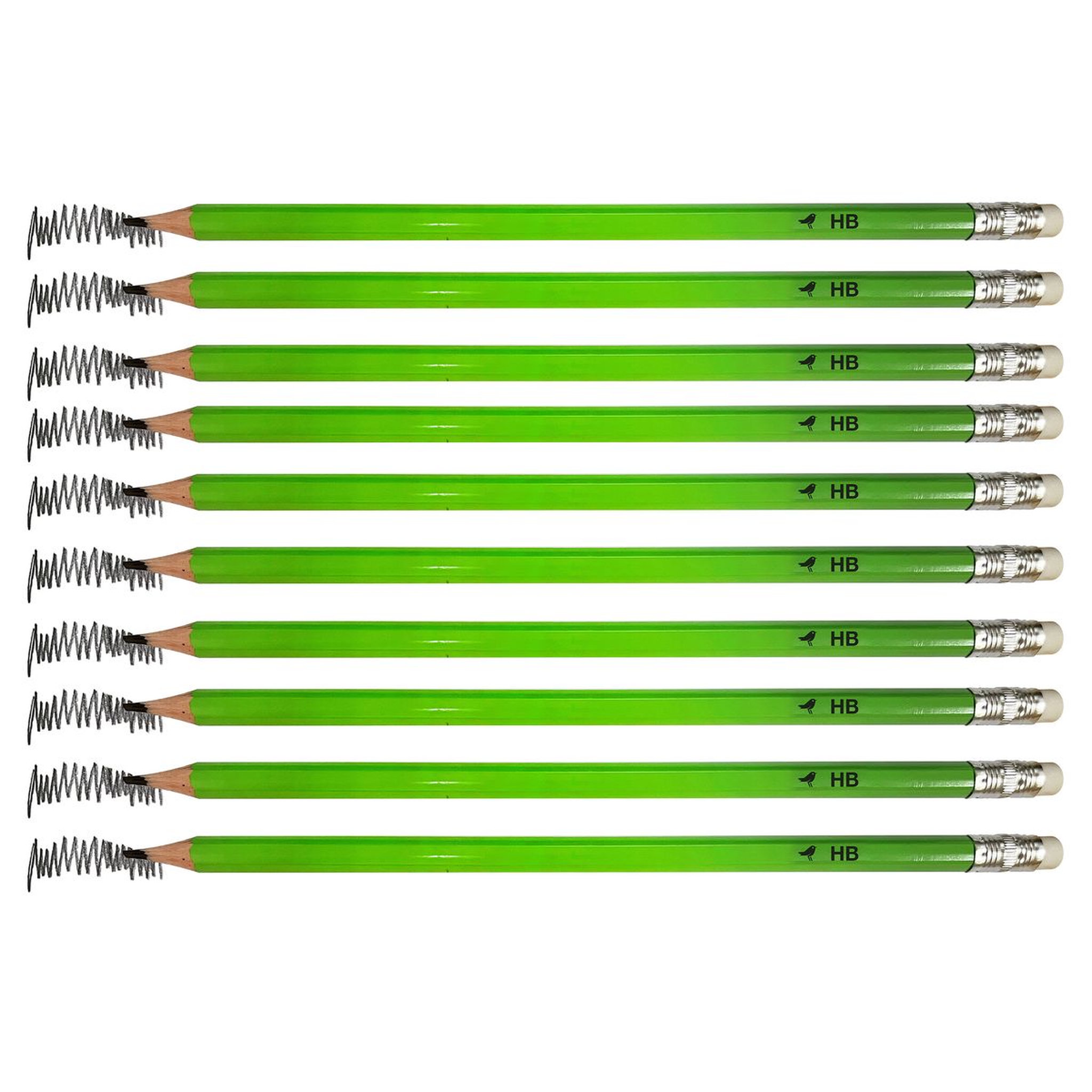 Voir la diapositive 3 : AUCHAN Lot de 10 crayons graphite HB avec bout gomme