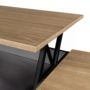 Voir la diapositive 5 : ID MARKET Table basse plateau relevable rectangulaire ELEA avec coffre bois gris et façon hêtre