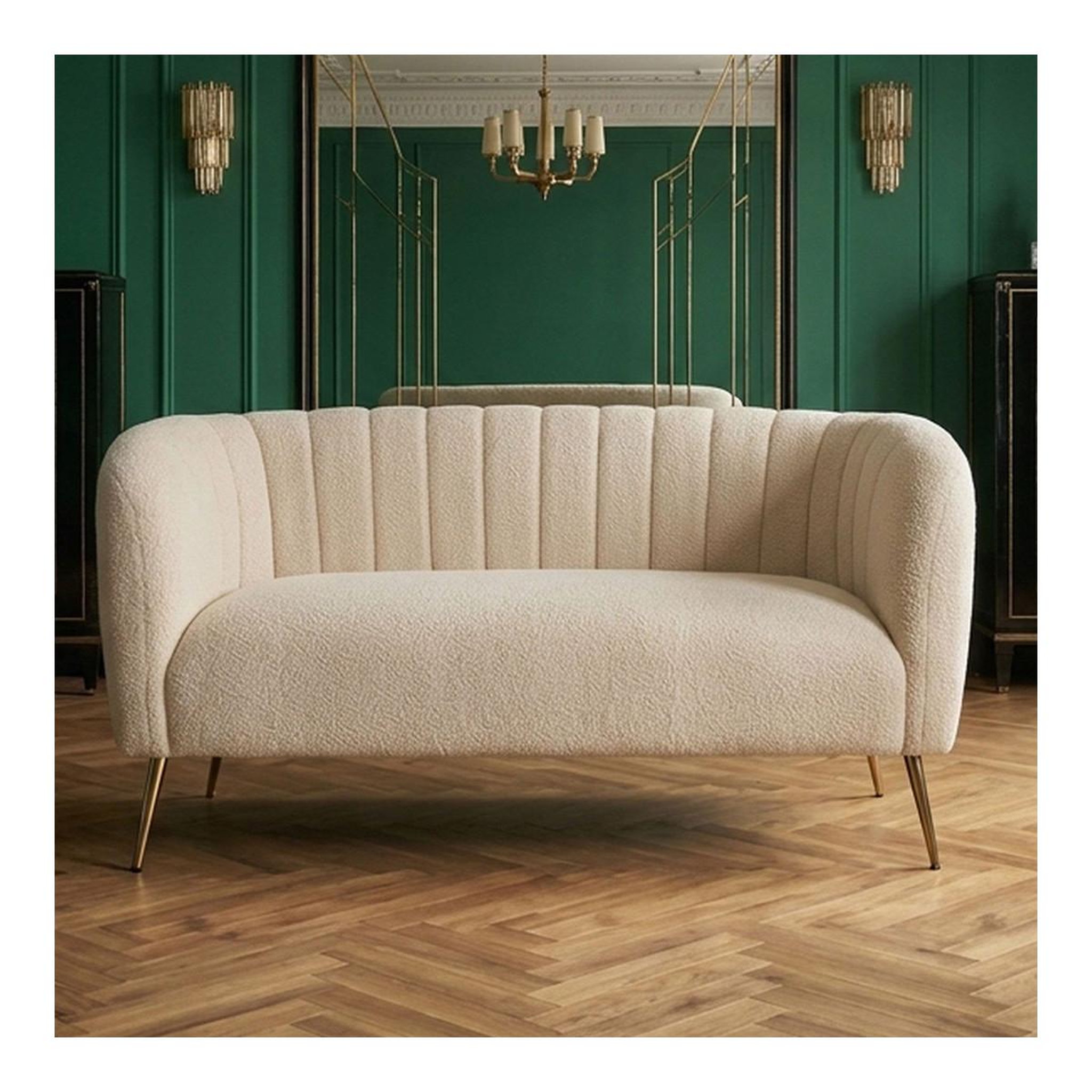 Voir la diapositive 5 : Paris Prix Canapé 2 places bouclette  reuben  128cm beige