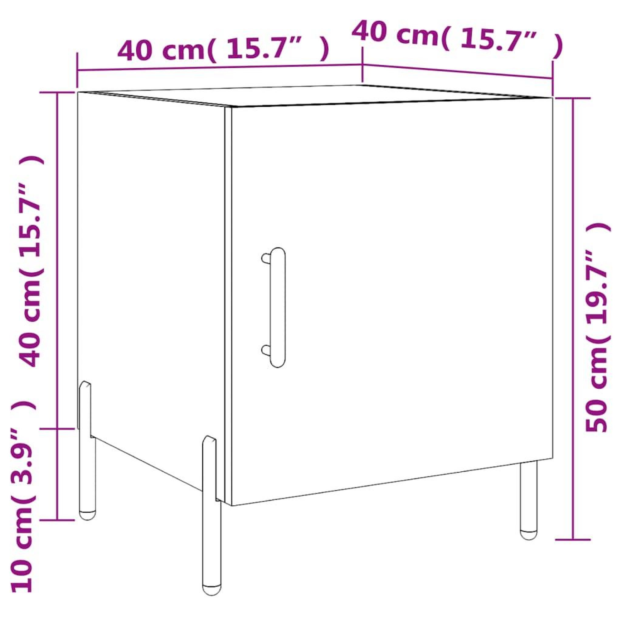 Voir la diapositive 6 : VIDAXL Tables de chevet 2 pcs chene sonoma 40x40x50 cm bois ingenierie