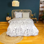 Home collection Parure de couette 3 pcs 100% coton 52 fils, alix. Coloris disponibles : Blanc