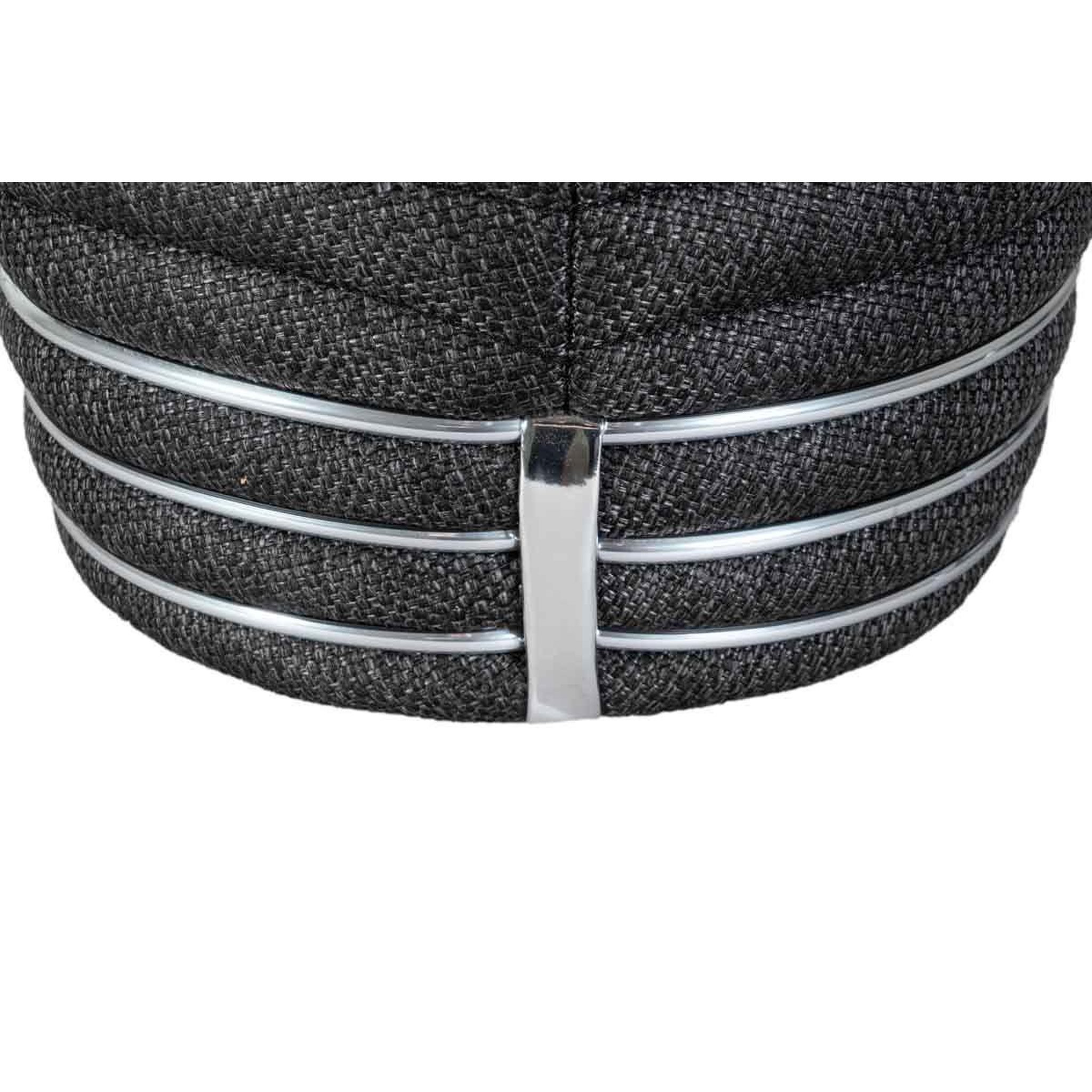Voir la diapositive 3 : Paris Prix Tabouret en tissu  doric  50cm anthracite & argent
