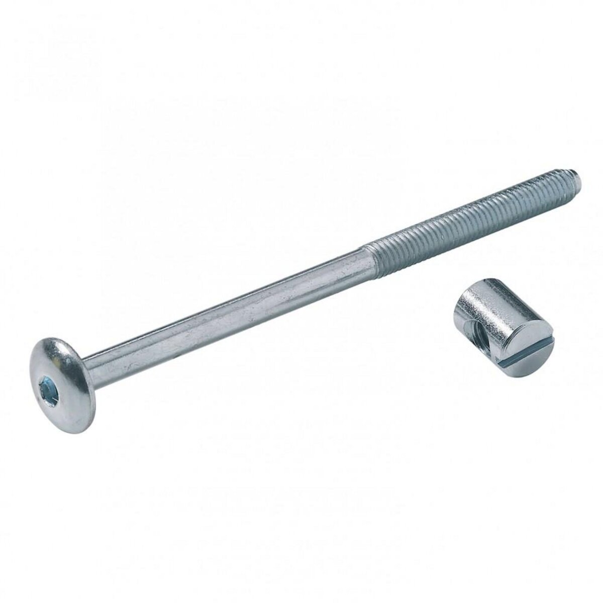 CENTRALE BRICO Lot de 4 vis d'assemblage tête plate et piston acier zingué HETTICH, l.100 mm