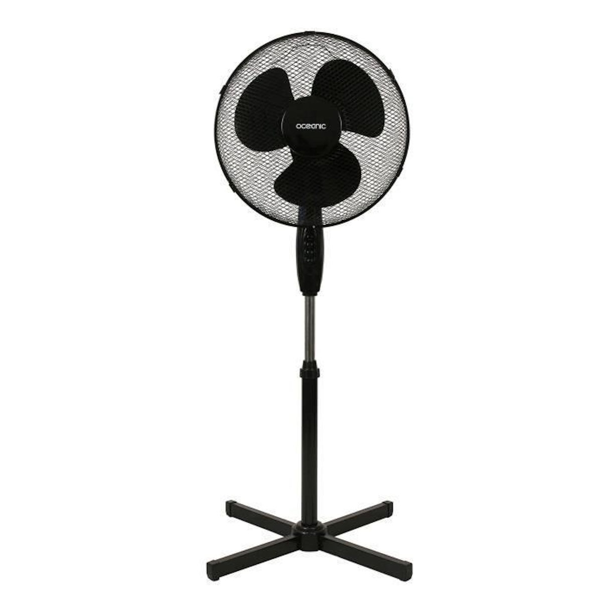 OCEANIC Ventilateur de pied - OCEANIC - 45 W - Ø 41 cm - 3 vitesses - Oscillant - Inclinable - Noir