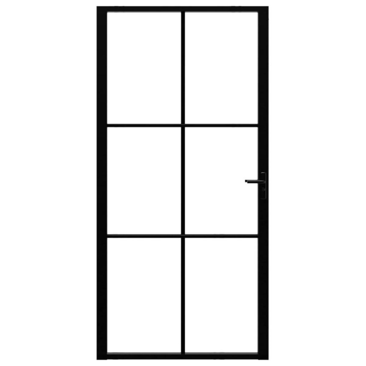 VIDAXL Porte interieure Verre ESG et aluminium 102,5x201,5 cm Noir