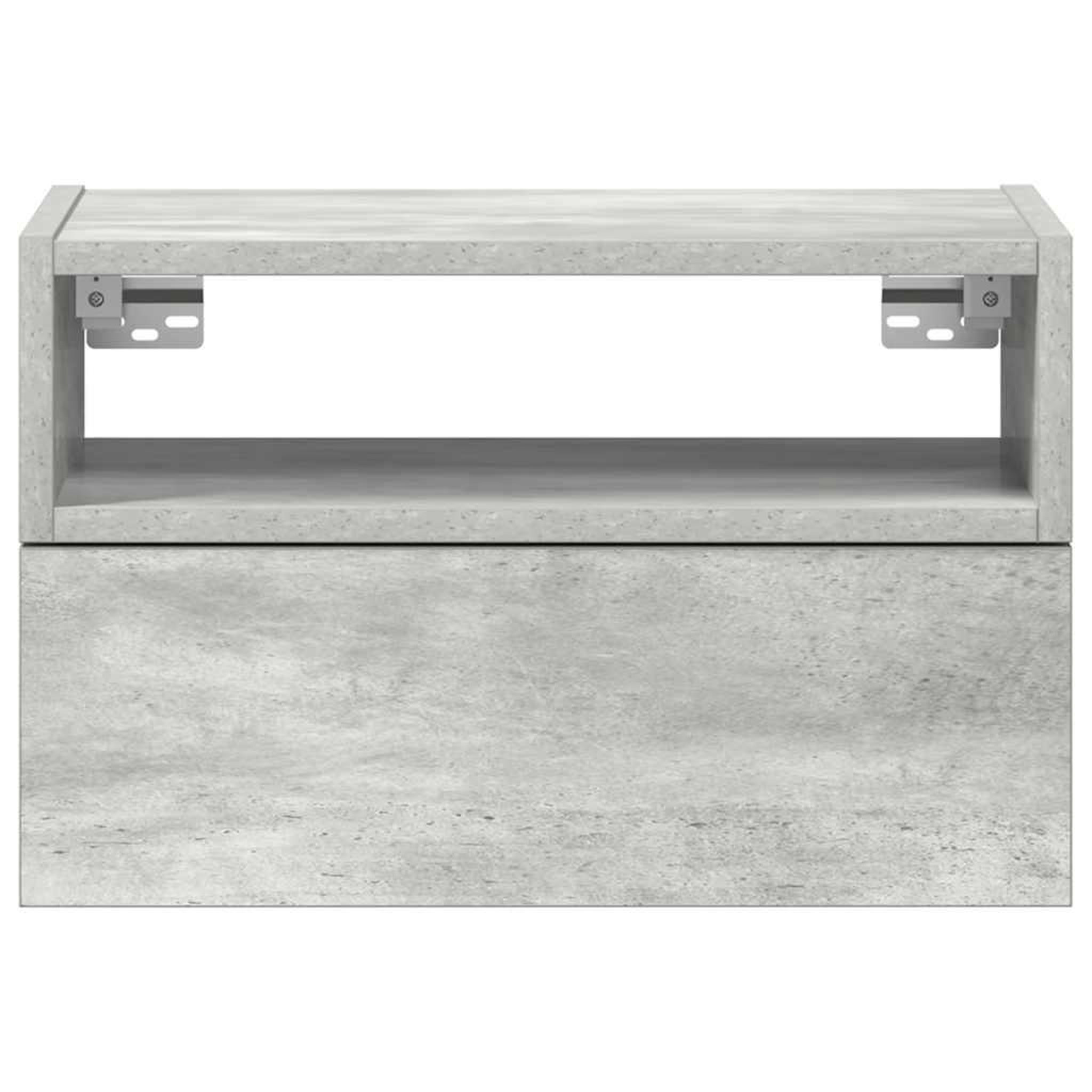 Voir la diapositive 4 : VIDAXL Table de chevet murale gris beton 45x26x28,5 cm