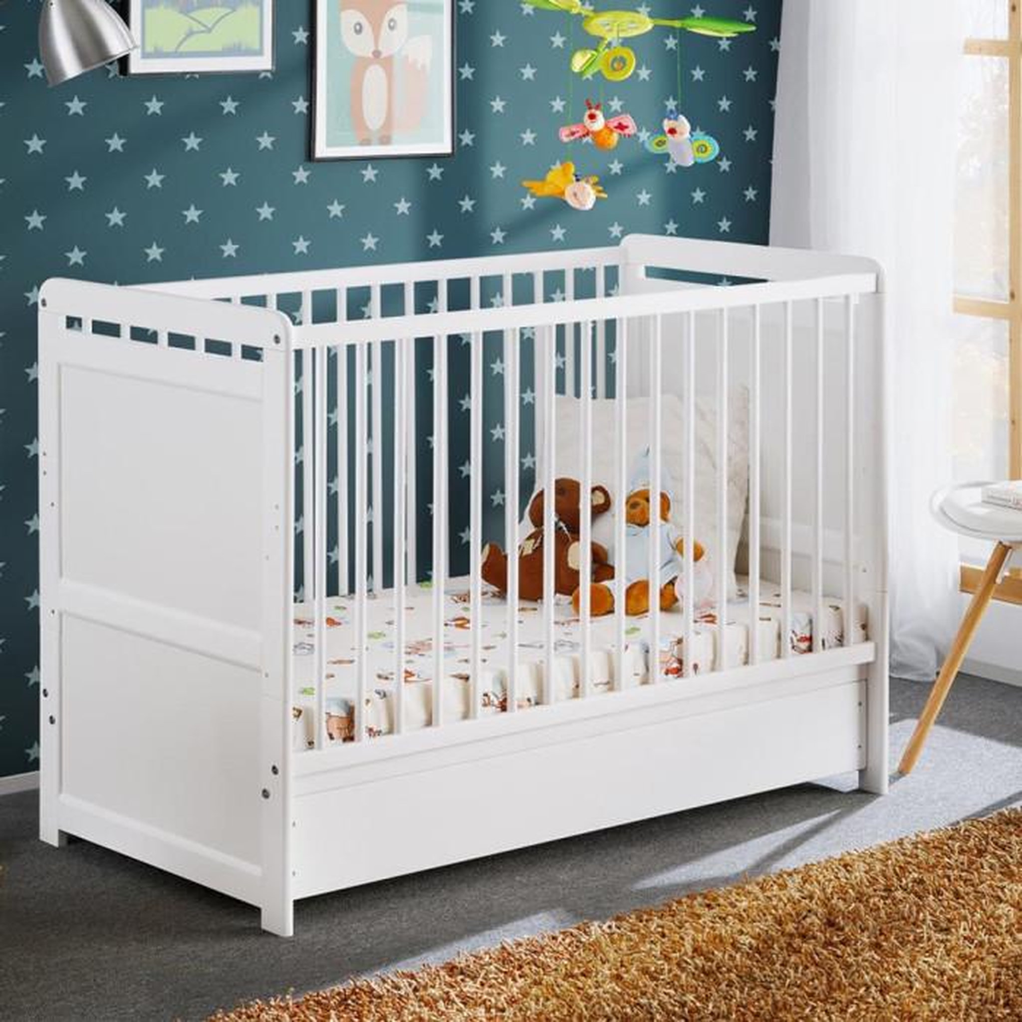 Paris Prix Lit Bébé & Tiroir de Lit  Tymek  124cm Blanc