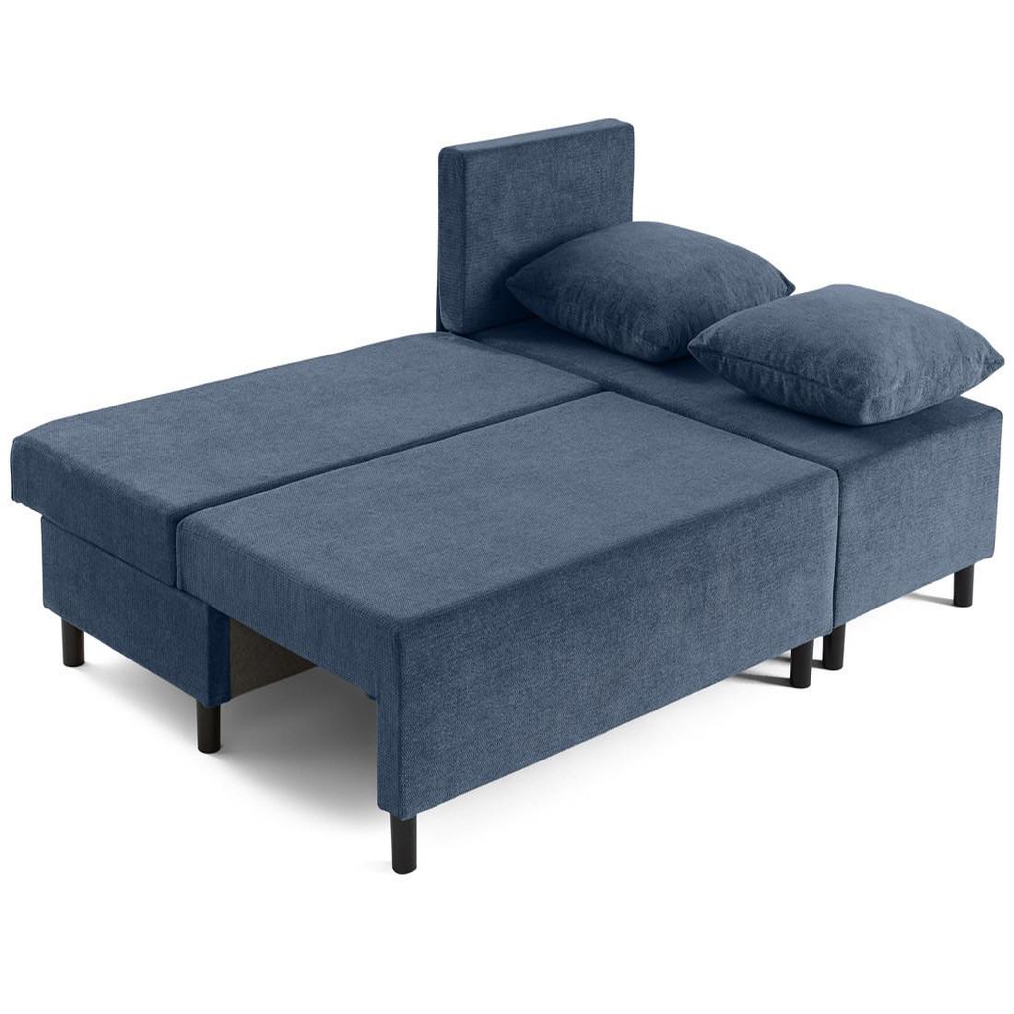 Voir la diapositive 3 : BEST MOBILIER Gloria - canapé d'angle réversible 4 places convertible avec coffre en tissu texturé