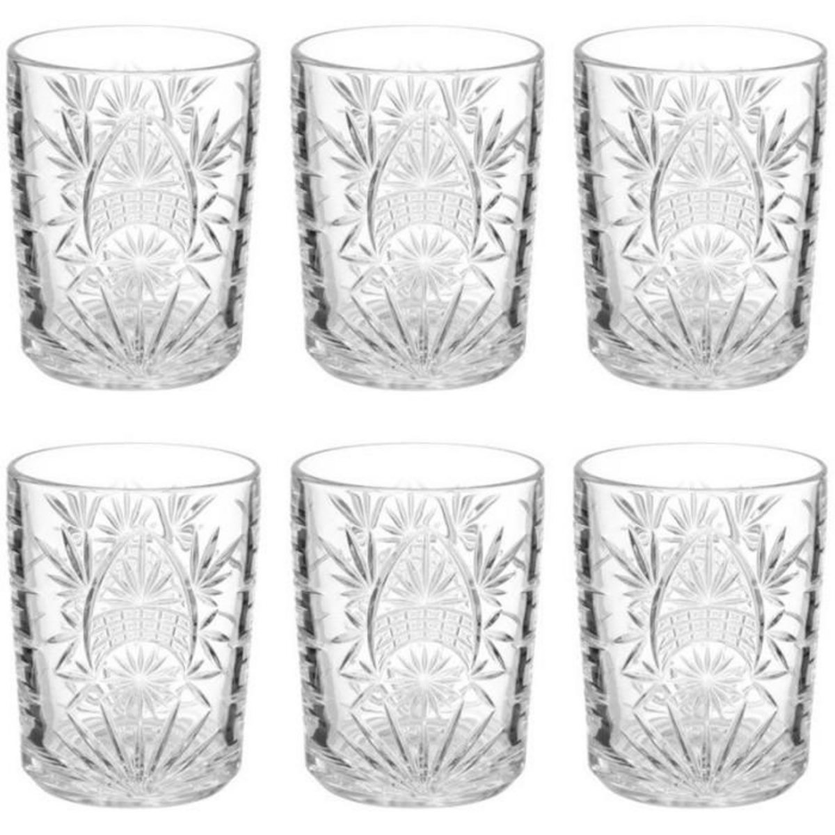 SECRET DE GOURMET Lot de 6 Gobelets Bas  Ayla  35cl Transparent