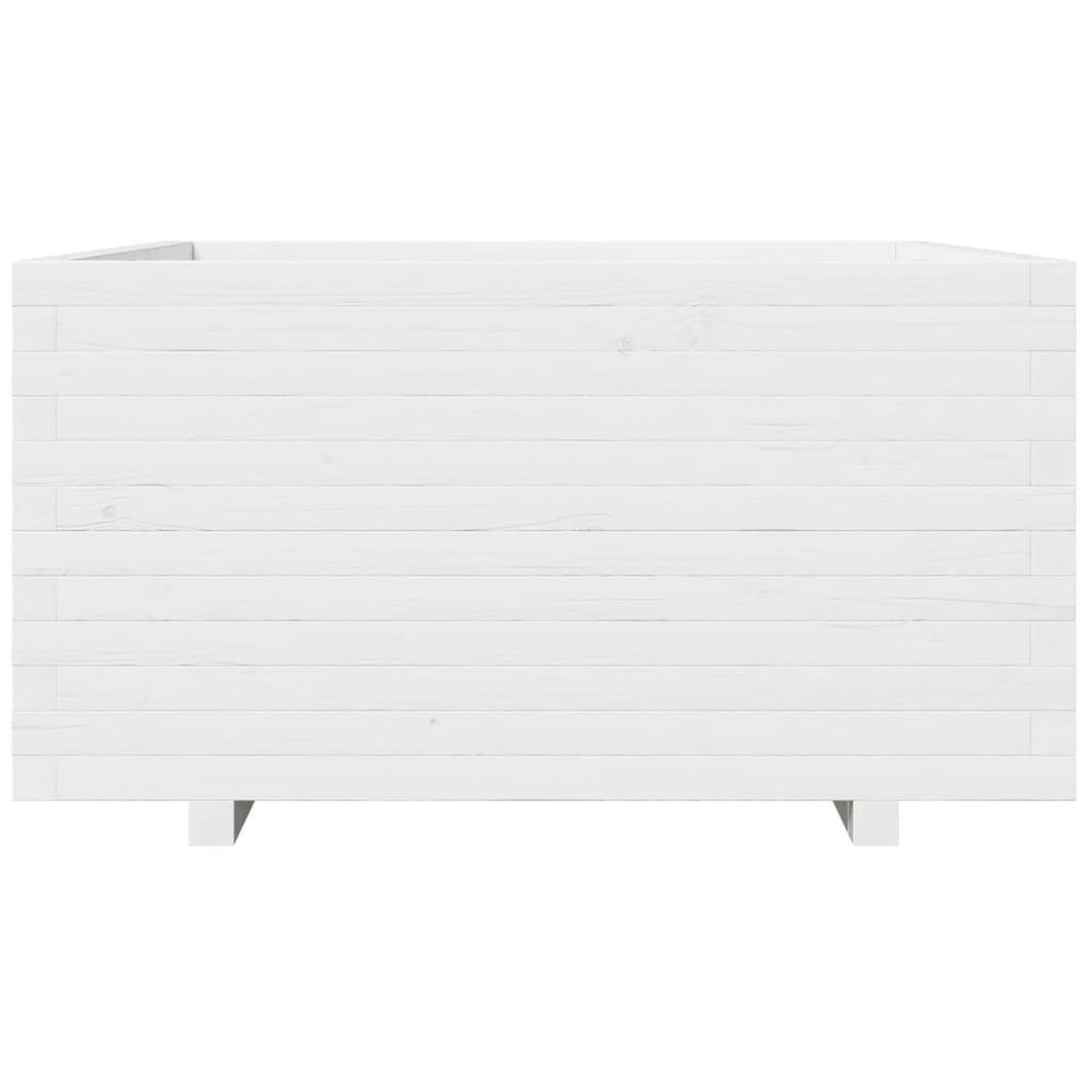 Voir la diapositive 5 : VIDAXL Jardiniere blanc 90x90x49,5 cm bois de pin massif