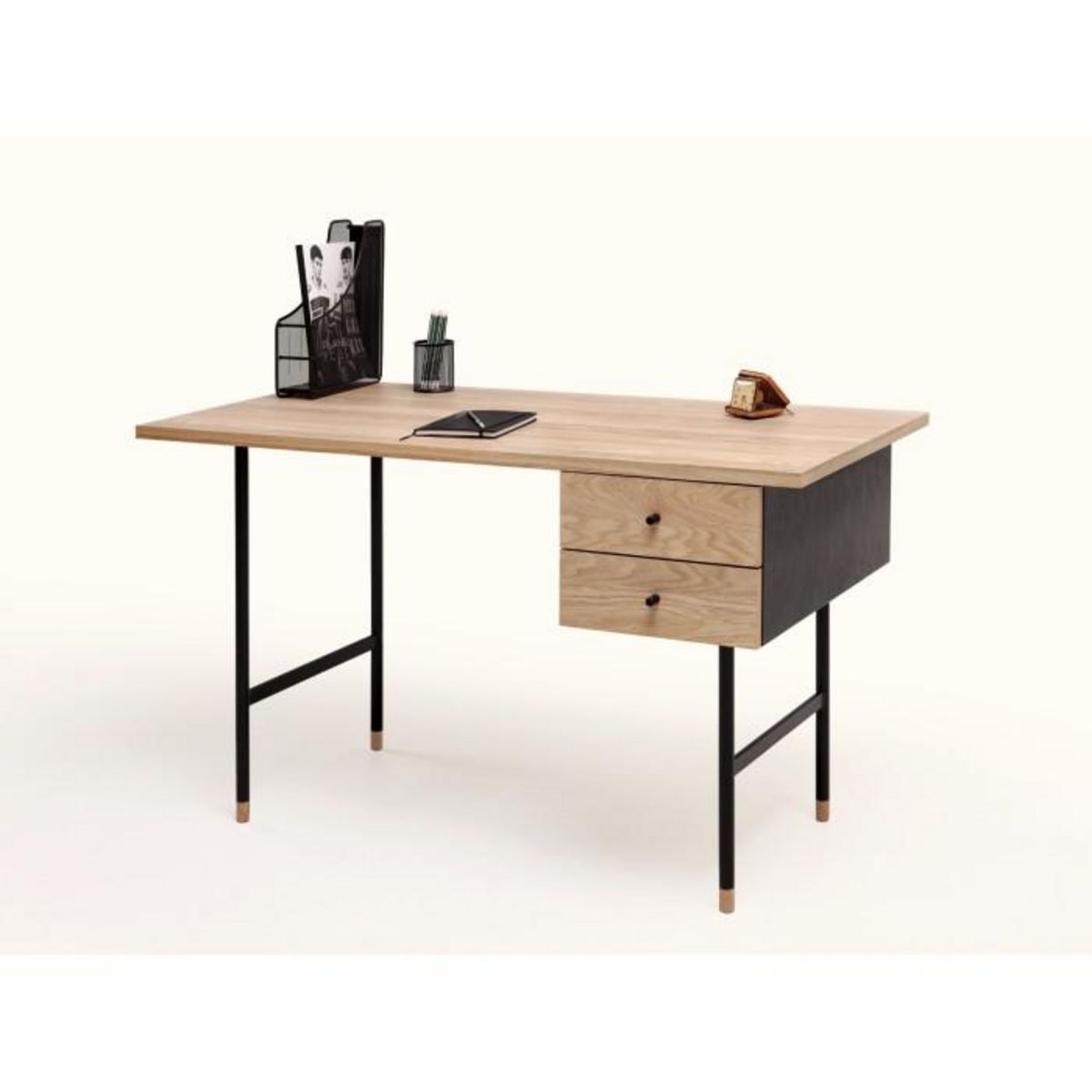 Paris Prix Bureau Design 2 Tiroirs  Jugend  130cm Chêne