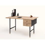 Voir la diapositive 3 : Paris Prix Bureau Design 2 Tiroirs  Jugend  130cm Chêne