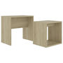 Voir la diapositive 2 : VIDAXL Ensemble de table basse Chene sonoma 48x30x45cm Bois ingenierie