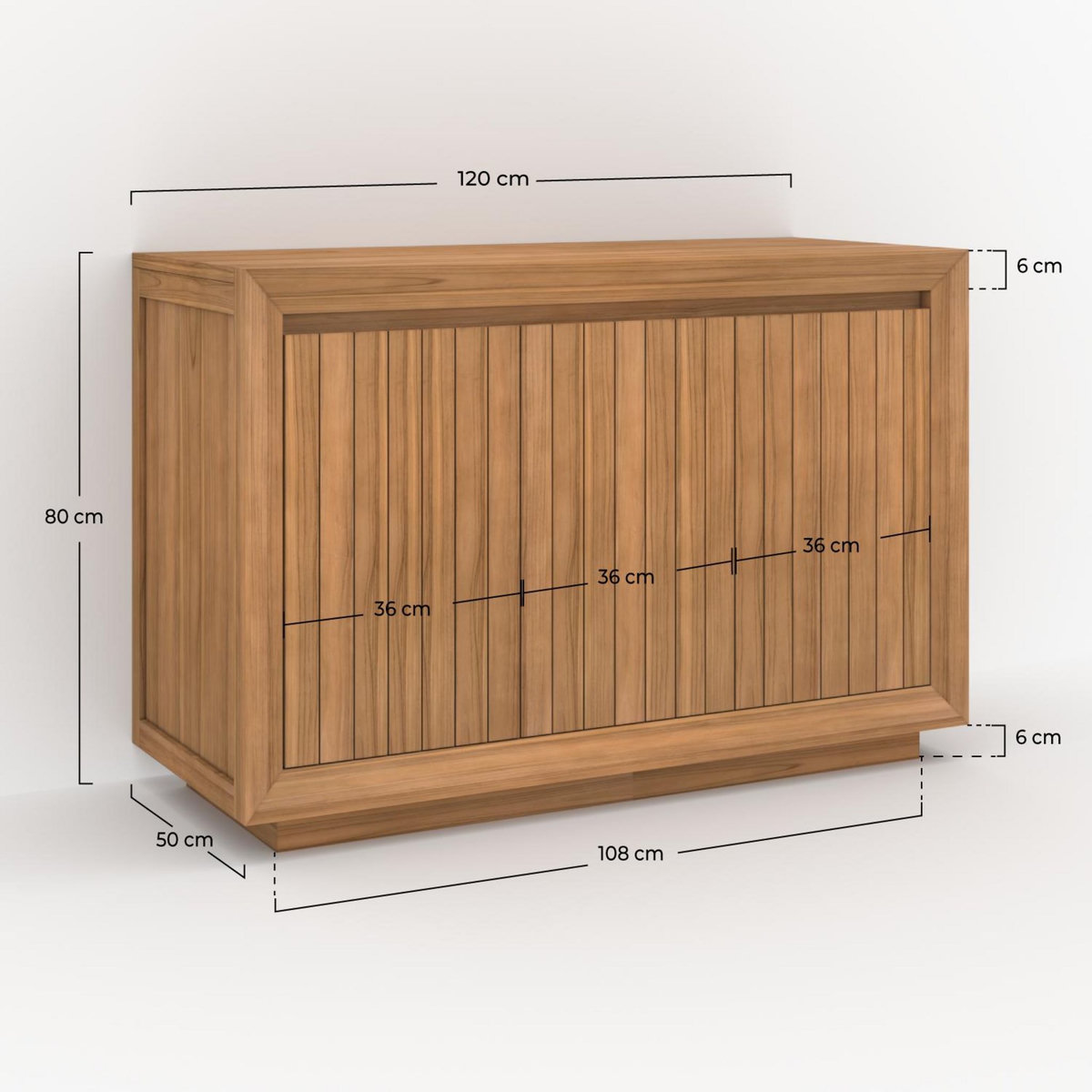 Rendez vous déco Meuble de salle de bain en bois de teck 120 cm-Pernelle