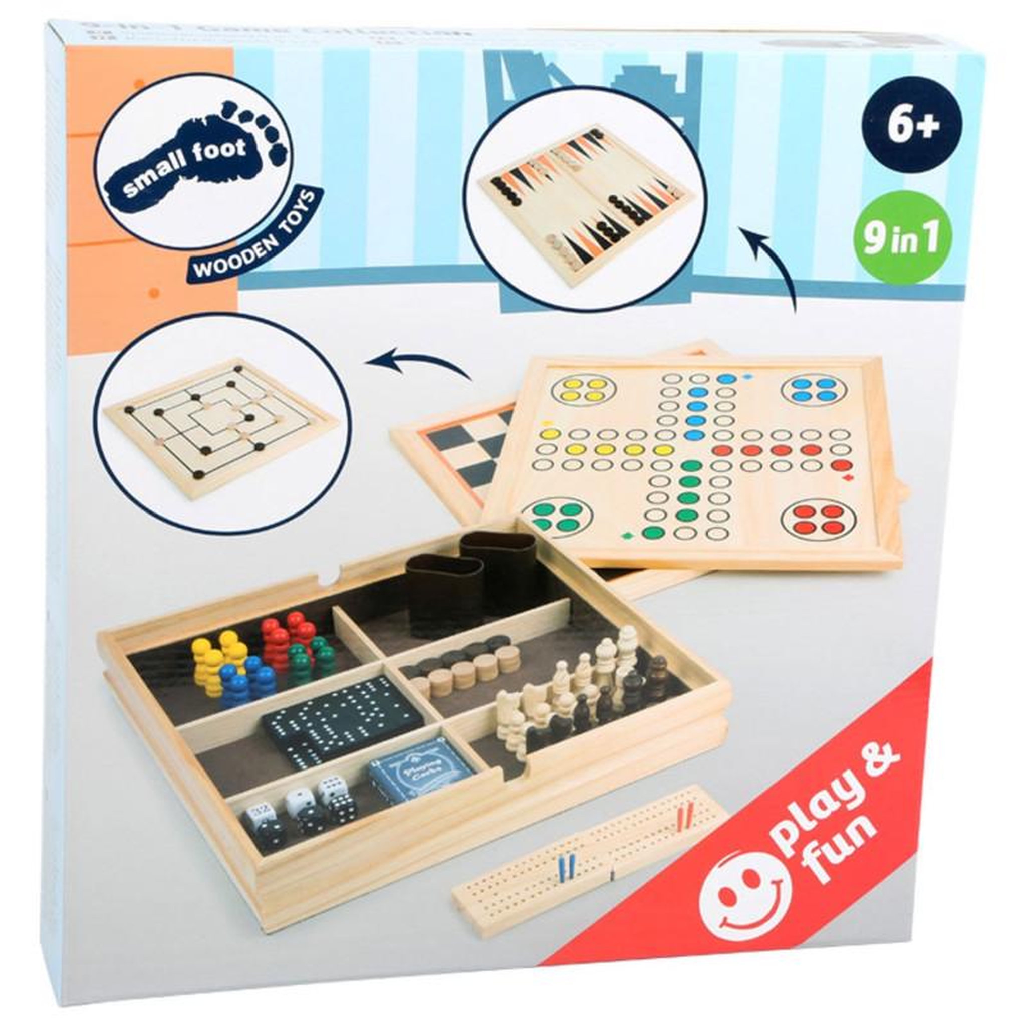 Voir la diapositive 2 : SMALL FOOT Small Foot - Wooden Classic Games 9in1 11277
